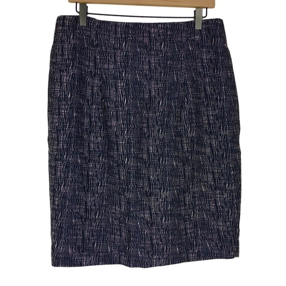 THE LIMITED Sophie Theallet Pencil Skirt Abstract Dot Pattern Navy Size 12 NWT - Picture 1 of 12